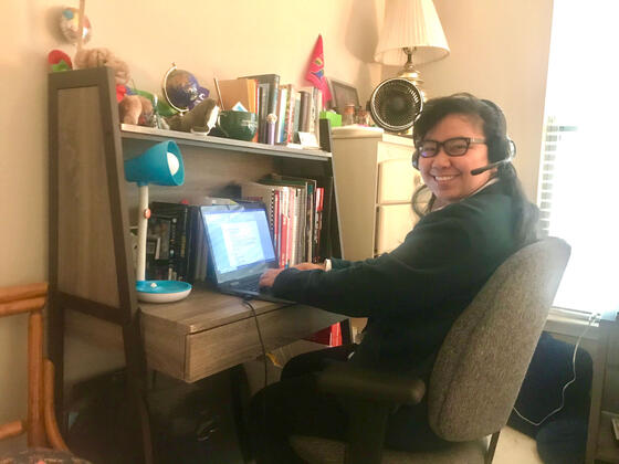 McDaniel Accounting student Jyoti Duwady interviews virtually with accounting firms