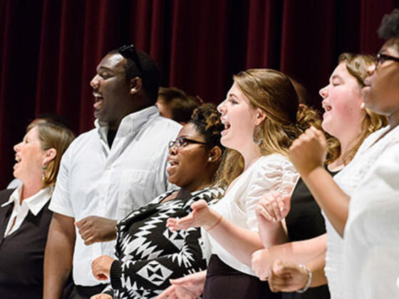 McDaniel College gospel choir performs in concert.