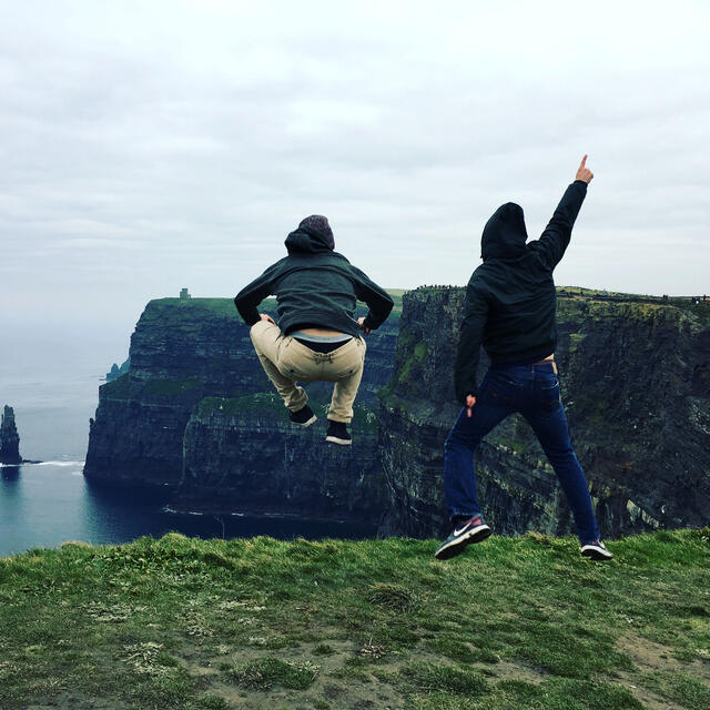 Students, Will and Wade, at the Cliffs of Moher.