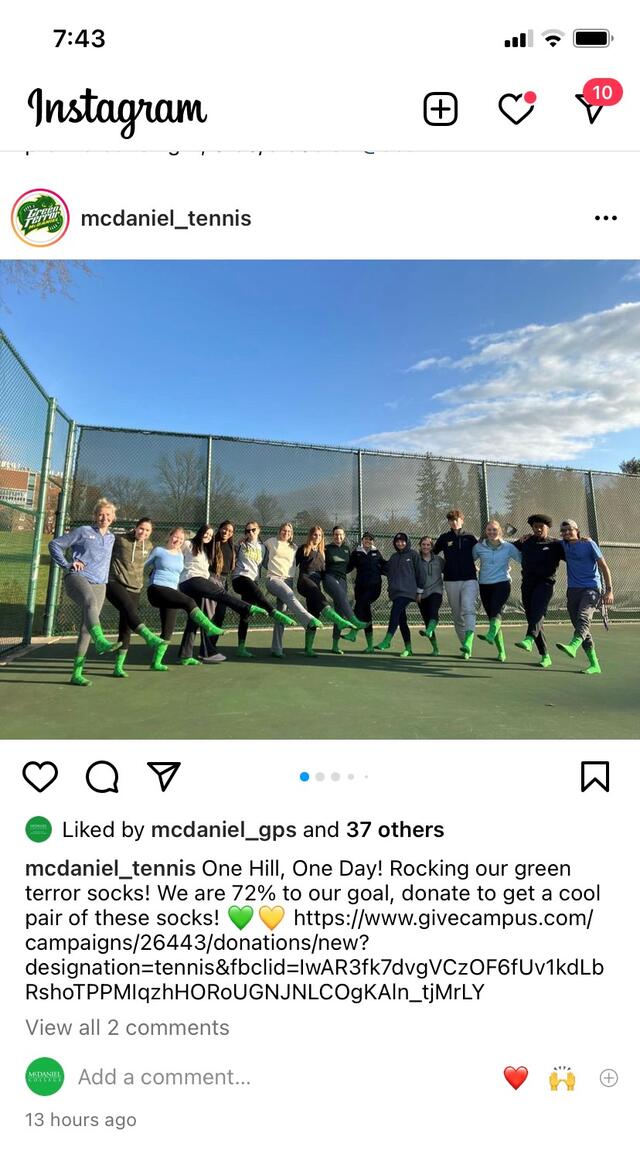 tennis 1H1D social media post