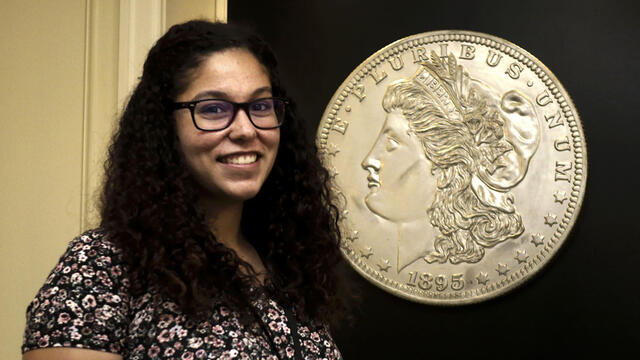 Valerie Lamb ’18 at her summer internship at the U.S. Mint.