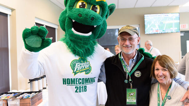 McDaniel College mascot with Randy Day '77 