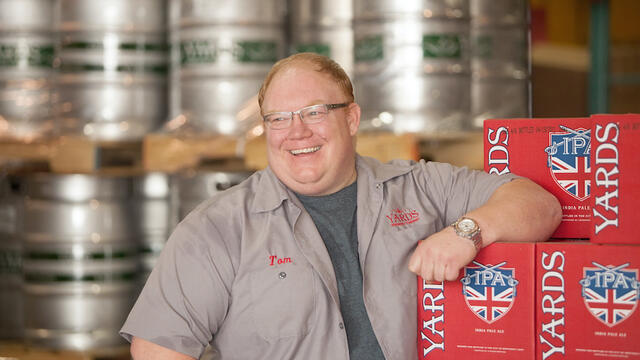 Tom Kehoe in brewery