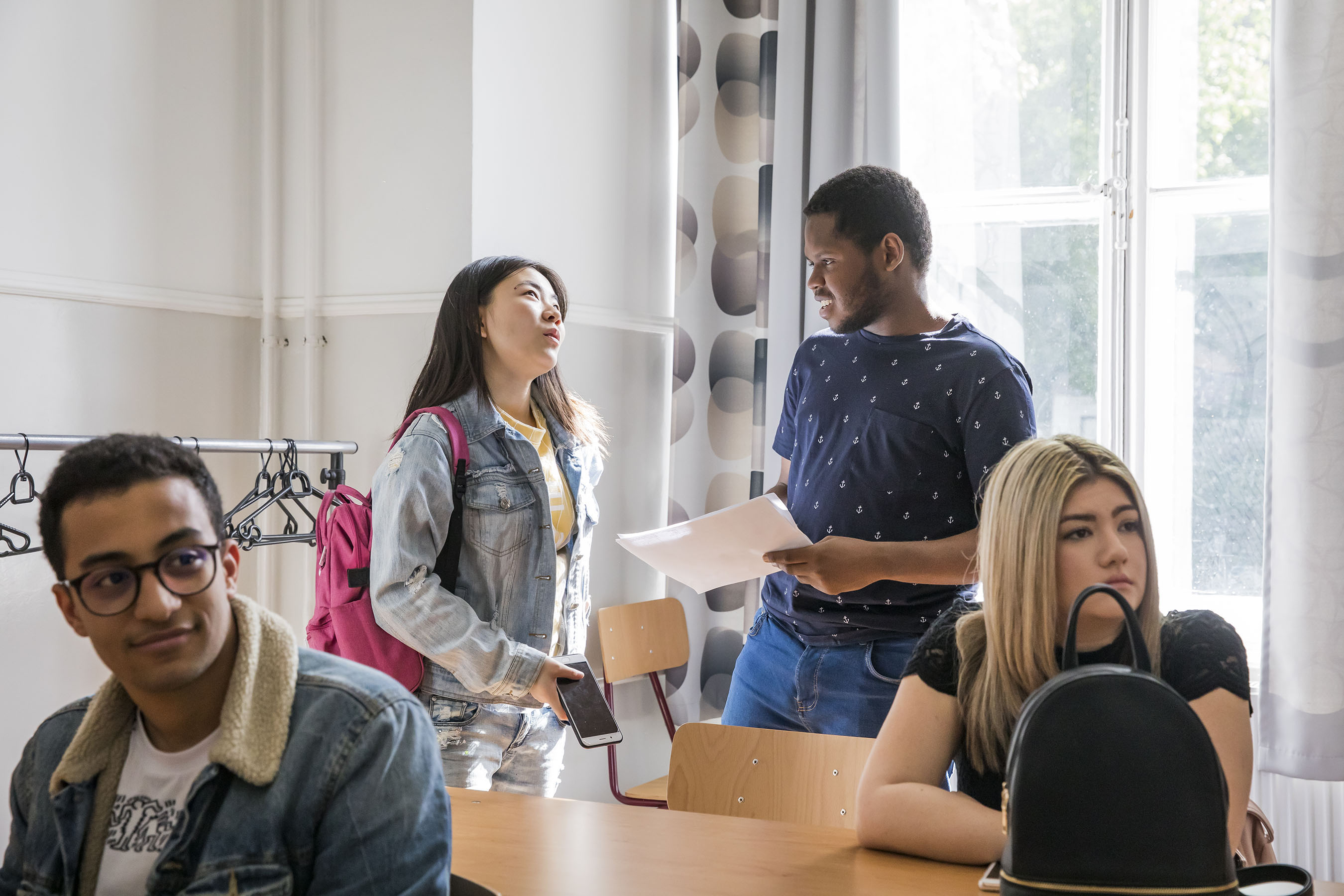 Students in Budapest campus classroom.