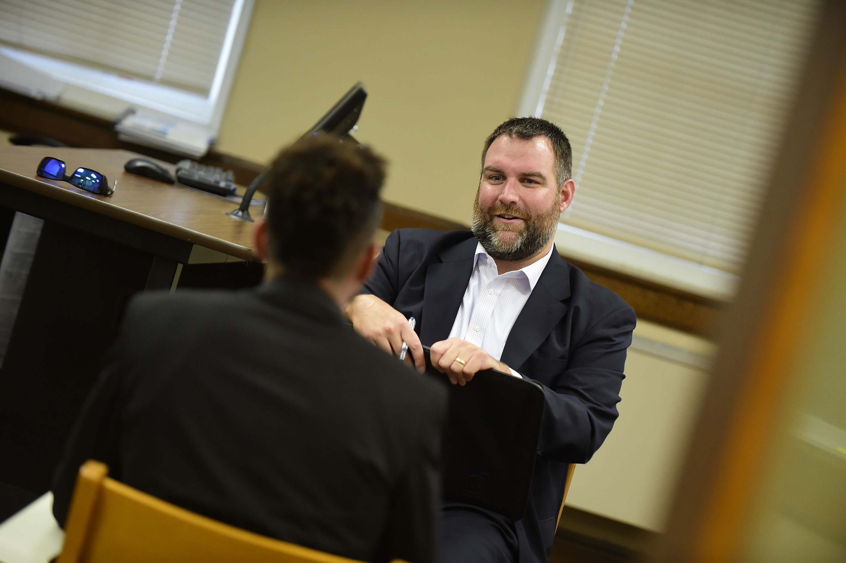 Student and professor on Interviewing Day 2019.