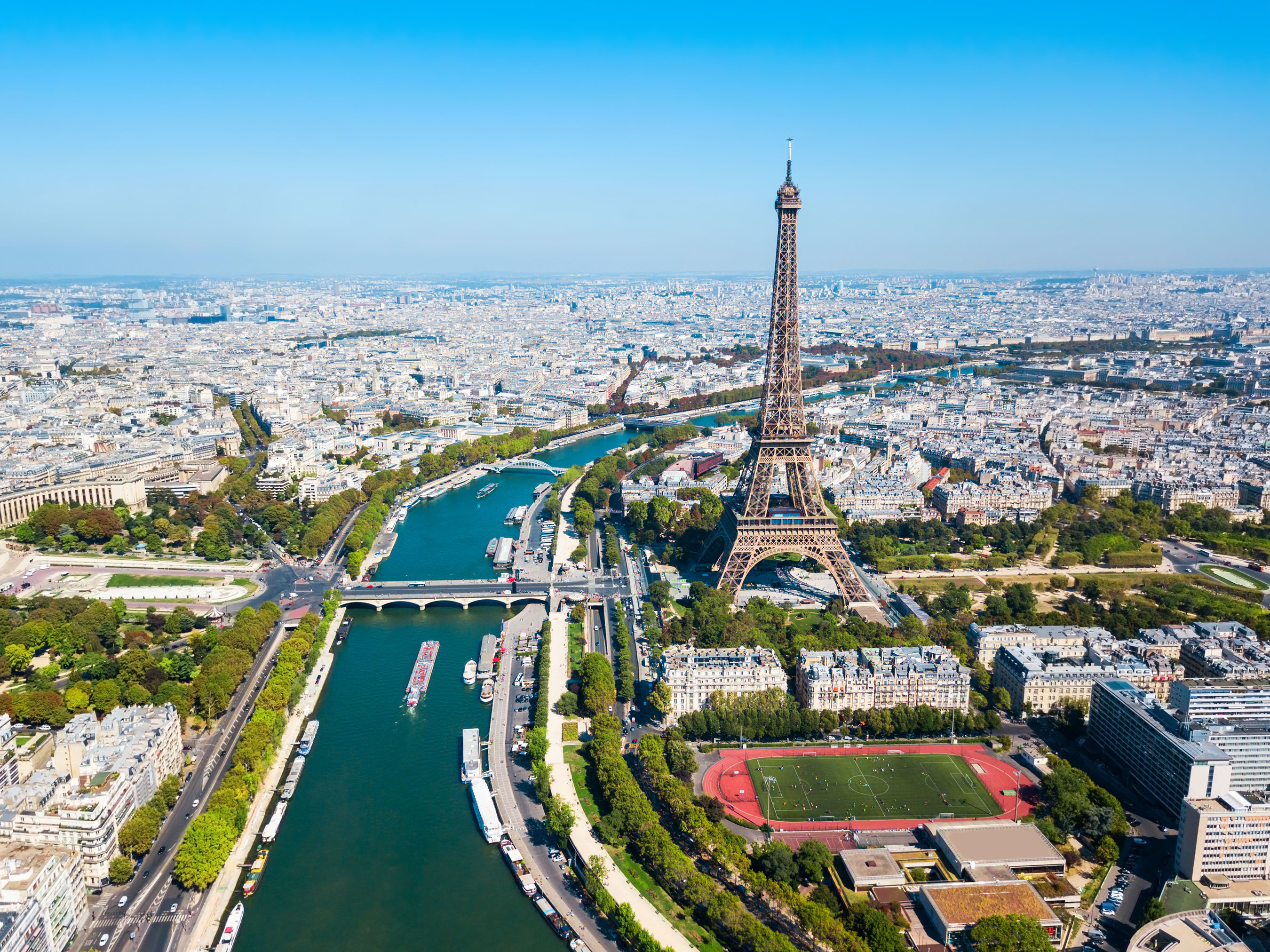 Paris, France aerial view
