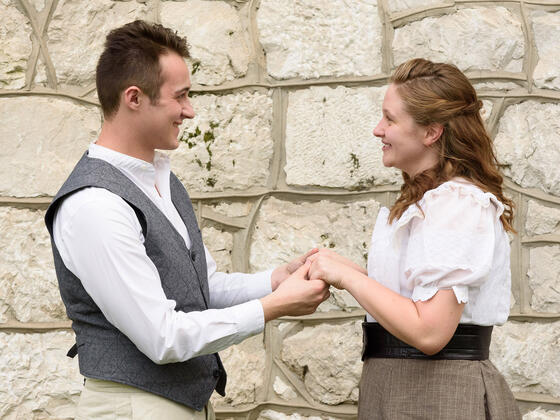 Allisa Baker of Fairfield, Pa., and Trevor Haupt of Abingdon, Md., star in the Theatre Arts dept. production of “Spring Awakening” in WMC Alumni Hall.