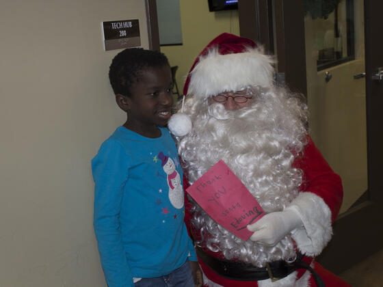 Santa at Boys and Girls Club in Westminster, MD.