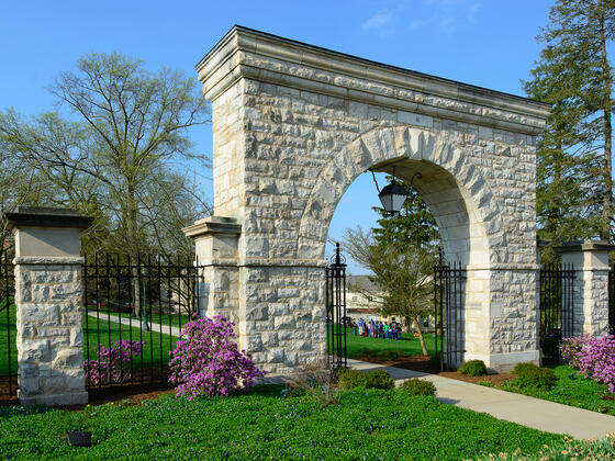 Ward Memorial Arch in springtime