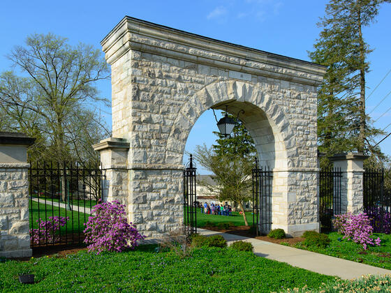 Ward Memorial Arch in spring