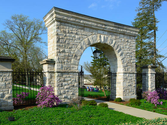 Ward Memorial Arch in spring