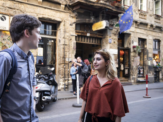 Students exploring Budapest.