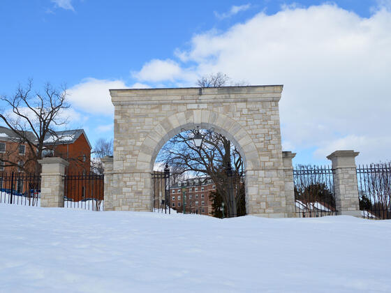 The Arch in the winter snow.