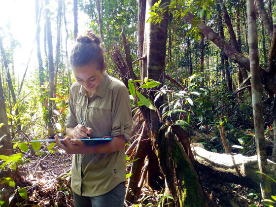 Jackie Fahrenholz in Indonesia for student research.