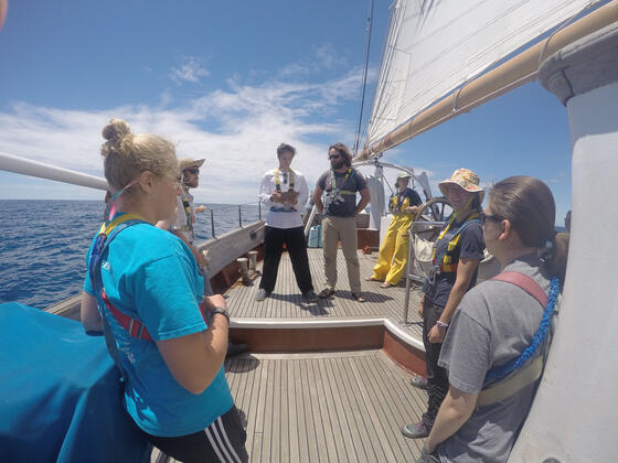 SEA Semester Ian Kasaitis (left) Shadowing Watch Officer