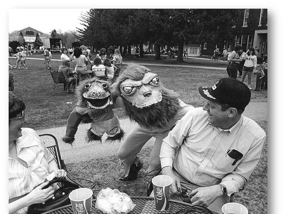 Green Terror mascot, 1980s version.