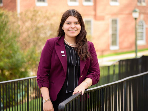 Jasmin Chavez standing outside on campus.