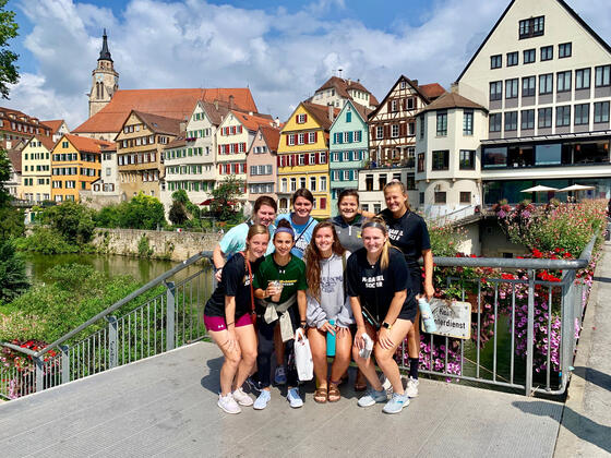 Women's Soccer team in the Alps.