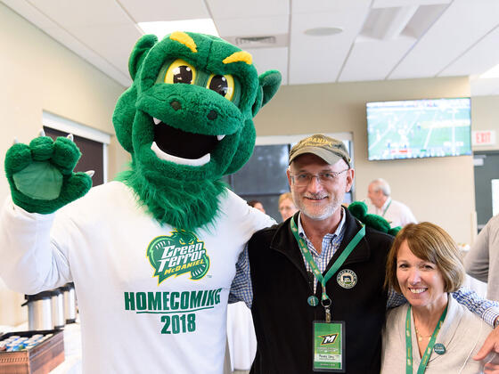 McDaniel College mascot with Randy Day '77 