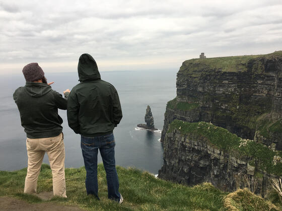 Students, Will and Wade, at the Cliffs of Moher.