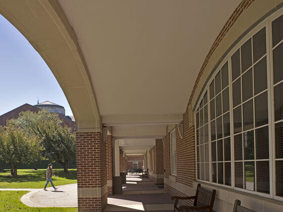 Outside angle of Merritt Hall.