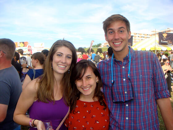 McDaniel Biology alumni and best friends Rebekah James, Catherine O'Keefe and Luke Schmidt