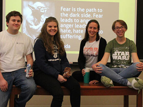 Students and professor in Psychology of Star Wars First Year Seminar
