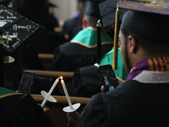 students at commencement