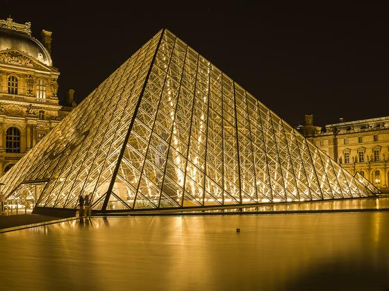 Night View of the Louvre Museum