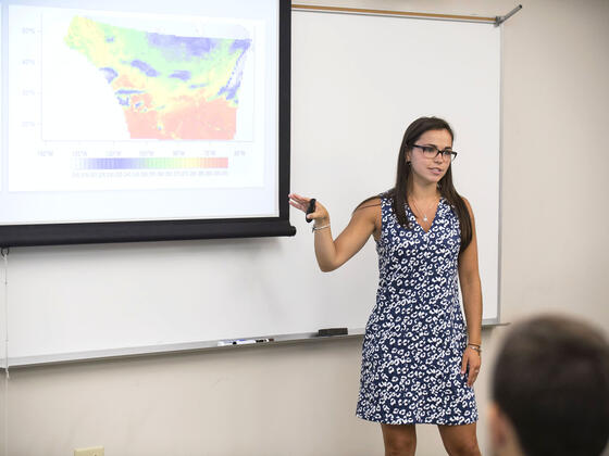 Kelly Novak presenting research