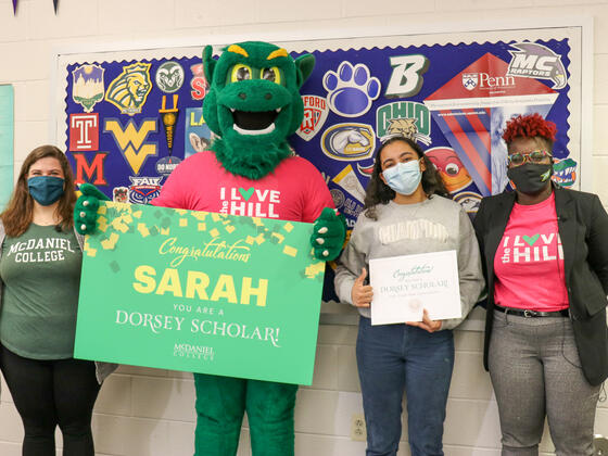 Sarah Youssef was surprised on Wednesday, March 17 with a Dorsey Scholarship.