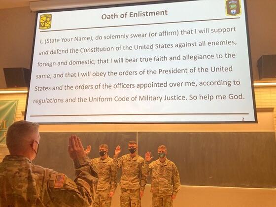 ROTC Cadets Oath of Enlistment