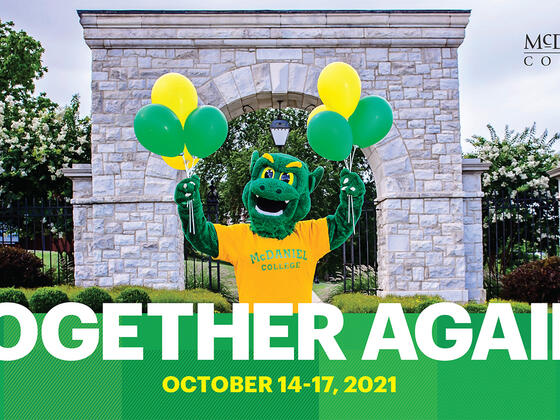 Green Terror with Balloons homecoming Together Again October 14-17, 2021