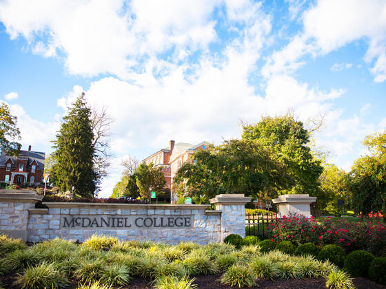McDaniel College sign