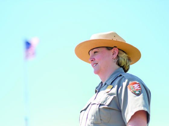 Abbi Wicklein-Bayne in her National Park Ranger uniform. 