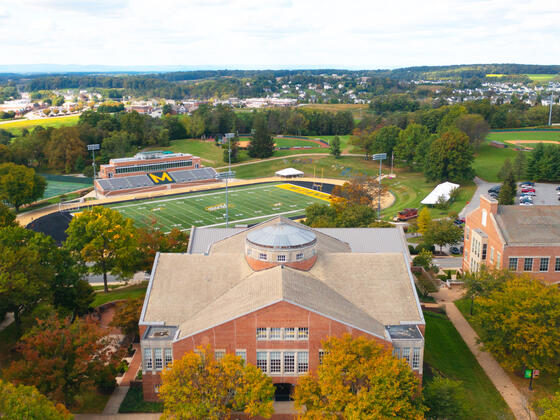 Aerial View of Campus and Stadium