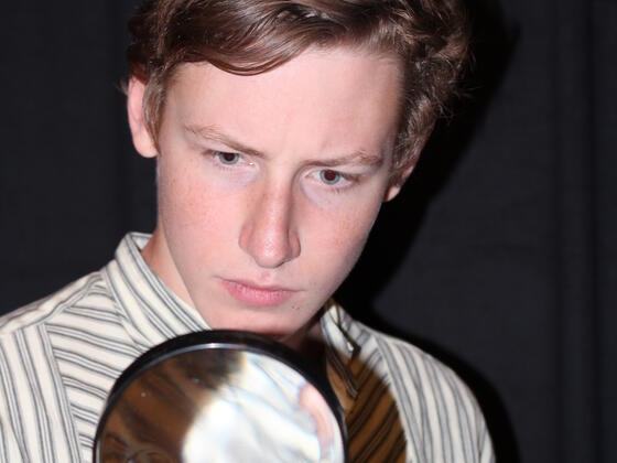 Senior Theatre Arts major Bryant Gutknecht plays Sherlock Holmes in McDaniel’s production of “Sherlock! The Musical.”