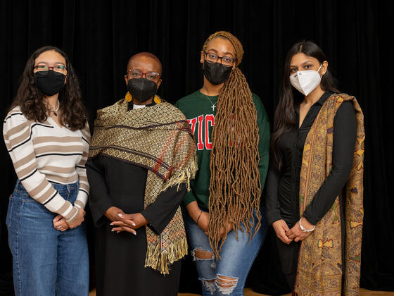 Reverand Nontombi Naomi Tutu meets with students after the Black History Month Convocation