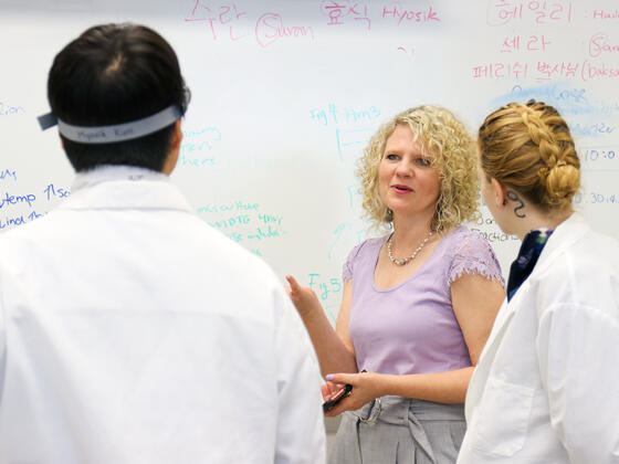 President Jasken observes summer research presentations