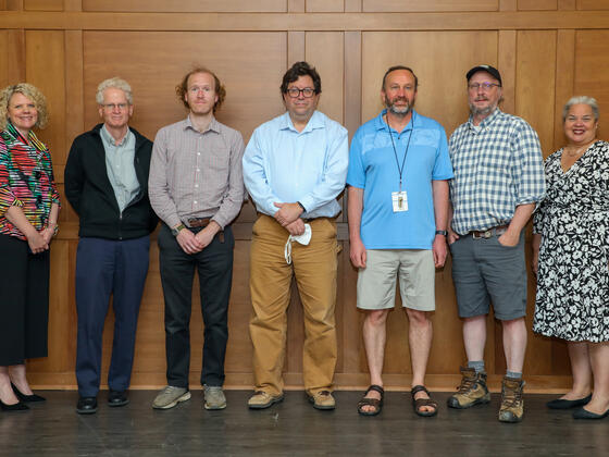 Boehlke Faculty Fellows shown with President Julia Jasken and Provost Rosa Rivera-Hainaj.