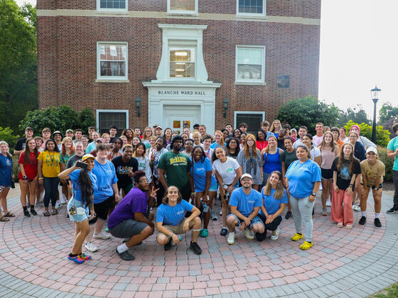 Large group photo of students on campus at McDaniel Local.