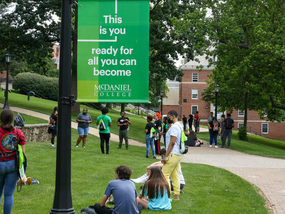 students on campus