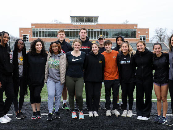 Group photo of the students in the First Year Seminar Find Your Strong: Running for your Life.