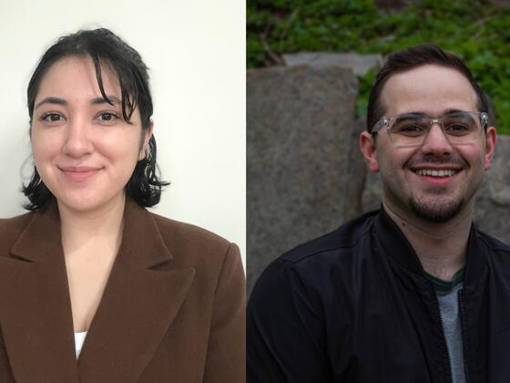 Side by side headshot of Ave Maria Contreras and Jeremy Volker