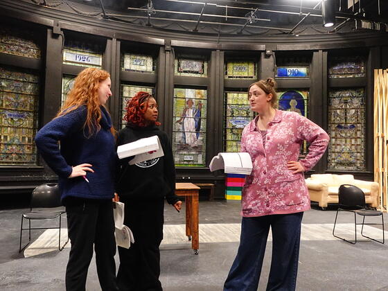 Three actors with script