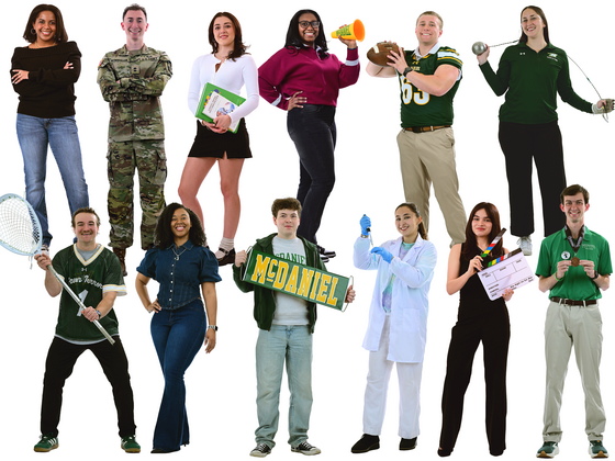 collage of students posing