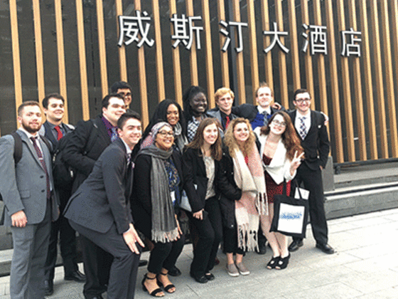 McDaniel College students in China for the National Model United Nations