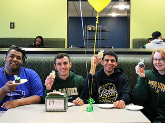 McDaniel College students Wayne Young, Will Giles, Corey Glocker and Jackie White