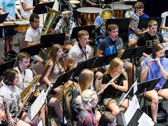 Photo of summer band camp at McDaniel