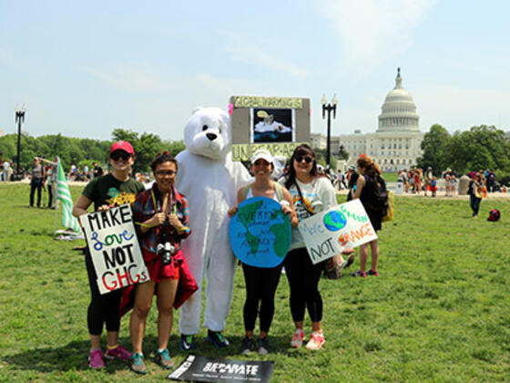 McDaniel students at the Peoples Climate March in April 2017